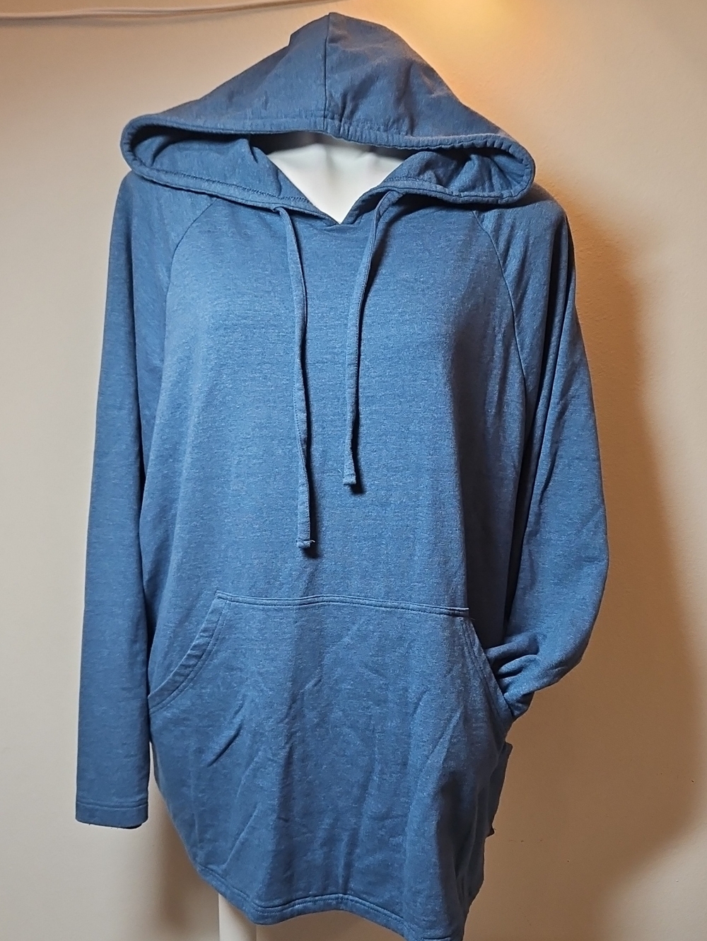 L/XL Blue Hooded Pullover Swweatshirt Tunic
